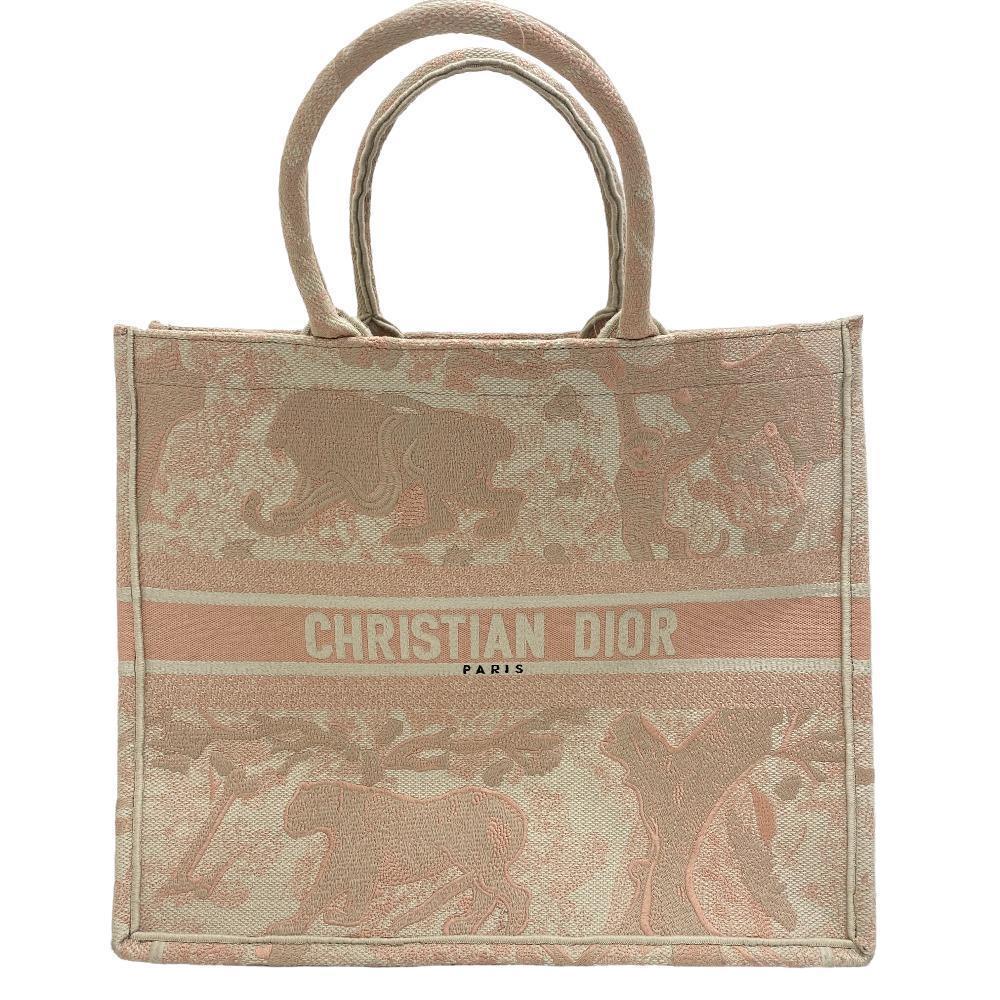 Dior Book Tote Large Toile De Jouy Pink